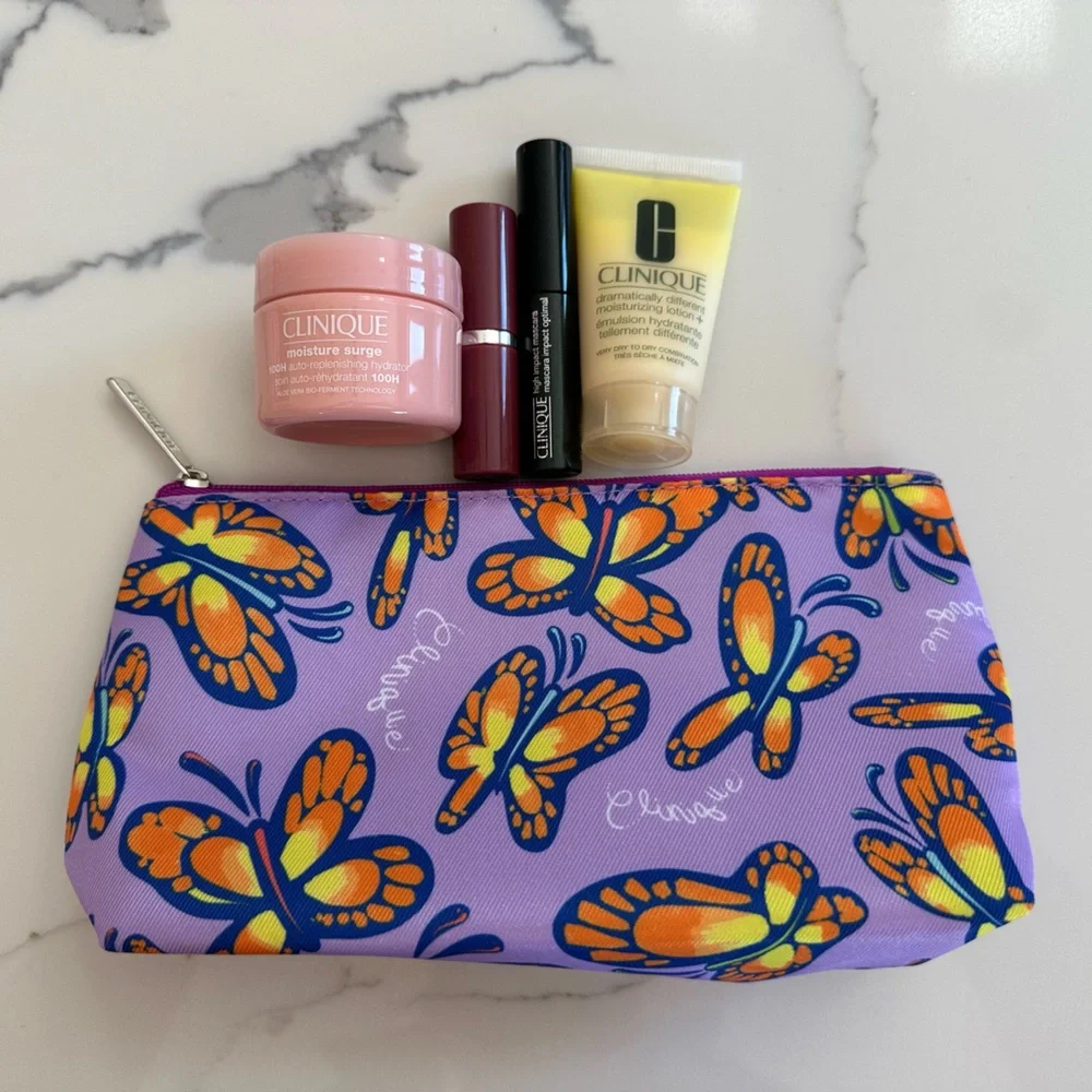 Clinique Butterfly Travel Bag with Beauty Bundle